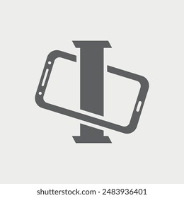 Letter I Initial Phone Logo Design. This logo is very suitable for a mobile phone repair service, app designer, shop for telephony, electronics webshop, accessories store, refurbished seller.