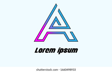 a letter initial played with some gradient color and outer line with black. it is good for logo monogram template etc. 