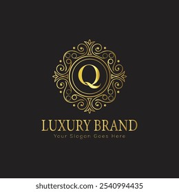 Letra inicial Q elegante logotipo de lujo del monograma 
