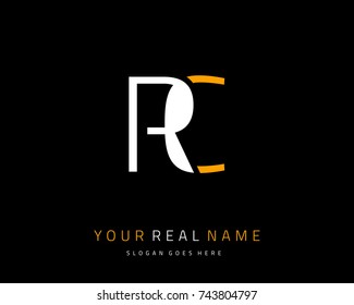 Letter initial R & C minimalist logo template vector