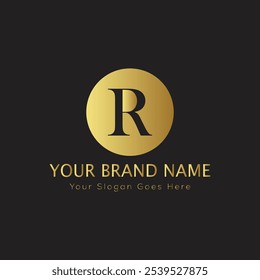 letter Initial R elegant luxury monogram logo 
