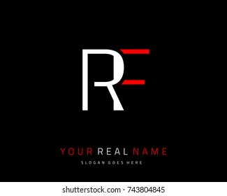 Letter initial R & F minimalist logo template vector