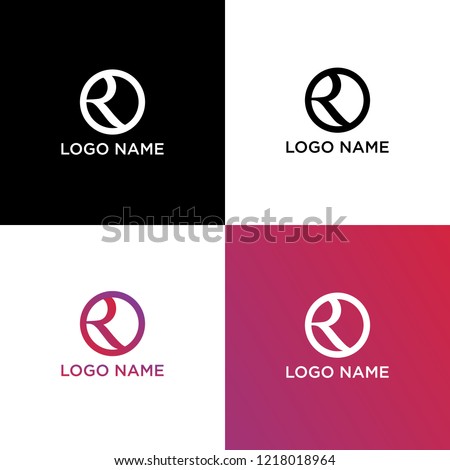 Letter Initial R Logo Design Template Foto stock © 
