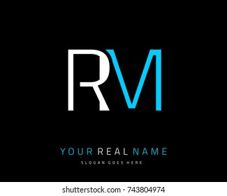 Letter initial R & M minimalist logo template vector