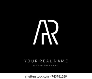 Letter initial A & R minimalist logo template vector
