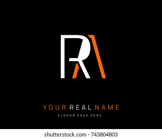 Letter initial R & A minimalist logo template vector