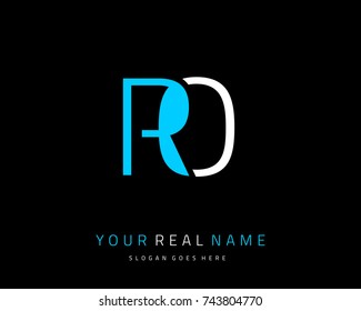 Letter initial R & O minimalist logo template vector