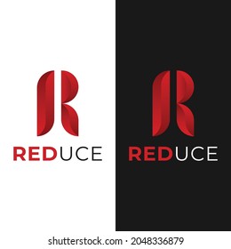 Letter Initial R Red Gradient for Reduce Logo Design Template. Suitable for General Digital Company Business Corporate Brand Application Simple Modern Logo Design.