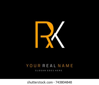 Letter initial R & X minimalist logo template vector