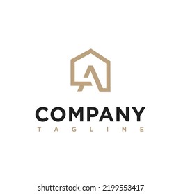 Una carta inicial inmobiliaria, arquitectura, logotipo de construcción. 
Elegante plantilla vectorial moderno icono creativo único.