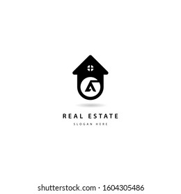 Letter A Initial Real estate logo icon template
