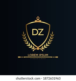  Letter Initial with Royal Template.elegant with crown logo vector, Creative Lettering Logo Vector Illustration.