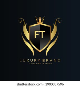 Letter Initial with Royal Template.elegant with crown logo vector, Creative Lettering Logo Vector Illustration.