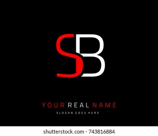 Letter initial S & B minimalist logo template vector