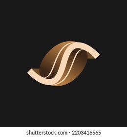 Letter Initial S Bean Coffee Logo Design
