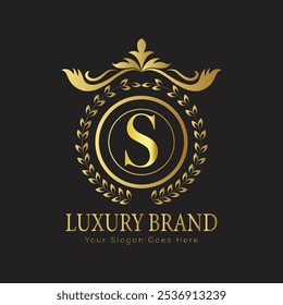 letter Initial S elegant luxury monogram logo 