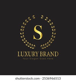 Letra inicial S elegante logotipo de lujo del monograma 
