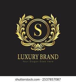 Buchstabe Initial S elegantes Luxus Monogramm Logo 
