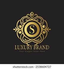 letter Initial S elegant luxury monogram logo 

