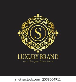 letter Initial S elegant luxury monogram logo 
