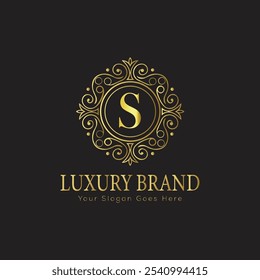 letra Inicial S elegante logotipo monograma de luxo 
