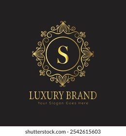 letter Initial S elegant luxury monogram logo 
