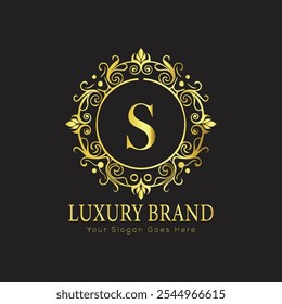 Buchstabe Initial S elegantes Luxus Monogramm Logo 
