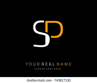 Letter initial S & P minimalist logo template vector