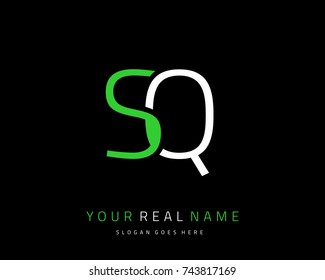 Letter initial S & Q minimalist logo template vector