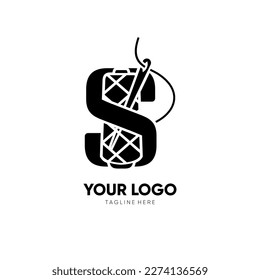 Letter Initial S Sewing Thread Logo Design Vector Icon Graphic Emblem Illustration
