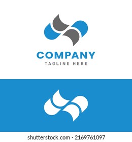 Letter Initial S SS Wave Logo Design Template. wisted Rope Logo Design Template. Suitable for General Solution Real Estate Company Business Brand Corporate in Modern Flat Style Logo Design.