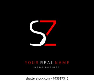 Letter initial S & Z minimalist logo template vector