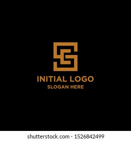 letter initial SC box logo template - vector