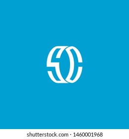 Letter / Initial SC circle simple logo design minimalist