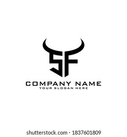 Letter Initial SF logo icon design template.