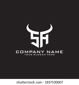 Letter Initial SH logo icon design template.