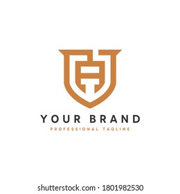 letter a initial and shield vector Design Illustration Logo template	