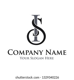 Letter initial SI vector logo template