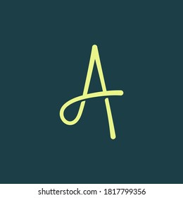 A Letter Initial Signature Logotype Vector Illustration