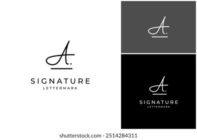 Lettre A Signature Initiale Script Calligraphie Dessiné À La Main Image vectorielle De Police Logo Illustration Design