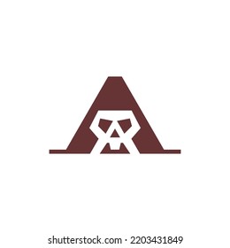 Letter Initial A Skull Logo Design