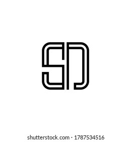 Plantilla de diseño de icono del logotipo de SN inicial de la carta.