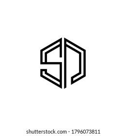 Letter Initial SN logo icon design template.