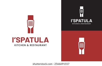 Letter Initial I Spatula Logo Design Template. Suitable for Restaurant Kitchen Bistro Cafe Catering Eatery Grill Barbeque or Chef Cook Kitchener Food Blogger Business Brand Company Logo Design