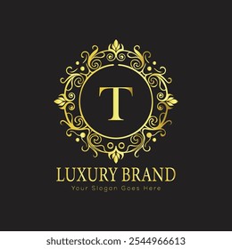 letter Initial T elegant luxury monogram logo 
