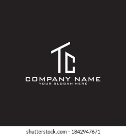 Letter Initial TC logo icon design template.
