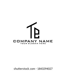 Letter Initial TE logo icon design template.