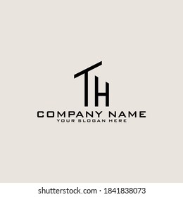 Letter Initial TH logo icon design template.