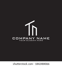 Letter Initial TN logo icon design template.