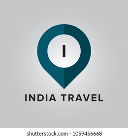 Letter I Initial. Travel Logo Vector Template.